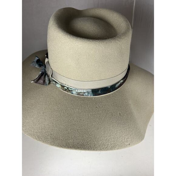 WYETH Free People Anthropologie BOHO FEATHER RANCHER HAT IN Cream - Picture 3 of 4